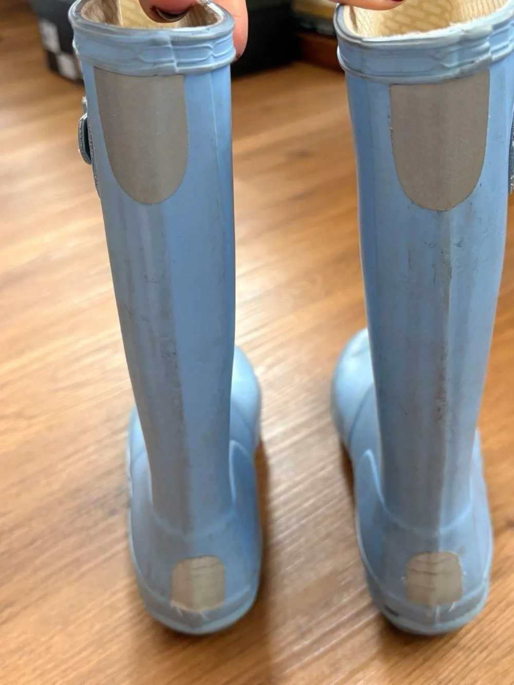 Hunter baby blue rain boots size US 3G